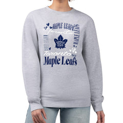 Toronto Maple Leafs G-III 4Her by Carl Banks Women's Collage Graphic Fleece Long Sleeve Pullover Sweatshirt - Heather Gray | NHL Clearance