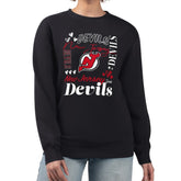 New Jersey Devils G-III 4Her by Carl Banks Women's Collage Graphic Fleece Long Sleeve Pullover Sweatshirt - Black | NHL sale