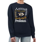 Nashville Predators G-III 4Her by Carl Banks Women's Collage Graphic Fleece Long Sleeve Pullover Sweatshirt - Navy | NHL near me