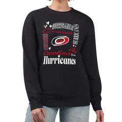 Carolina Hurricanes G-III 4Her by Carl Banks Women's Collage Graphic Fleece Long Sleeve Pullover Sweatshirt - Black | NHL online