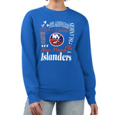 New York Islanders G-III 4Her by Carl Banks Women's Collage Graphic Fleece Long Sleeve Pullover Sweatshirt - Royal | NHL near me