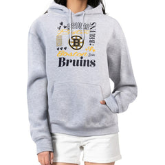 Boston Bruins G-III 4Her by Carl Banks Women's Collage Team Graphic Fleece Pullover Hoodie - Heather Gray | NHL on sale