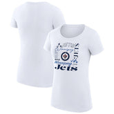Winnipeg Jets G-III 4Her by Carl Banks Women's Super-Slim Fit Lightweight Collage Team Graphic T-Shirt - White | NHL Clearance