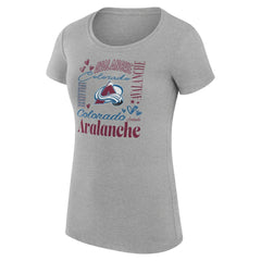 Colorado Avalanche G-III 4Her by Carl Banks Women's Super-Slim Fit Lightweight Collage Team Graphic T-Shirt - Heather Gray | NHL near me