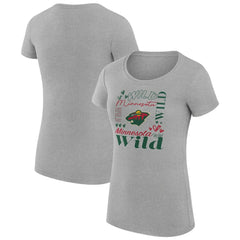 Minnesota Wild G-III 4Her by Carl Banks Women's Super-Slim Fit Lightweight Collage Team Graphic T-Shirt - Heather Gray | NHL sale