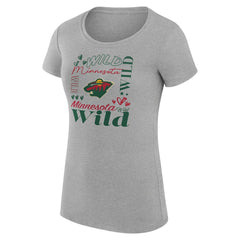 Minnesota Wild G-III 4Her by Carl Banks Women's Super-Slim Fit Lightweight Collage Team Graphic T-Shirt - Heather Gray | NHL sale