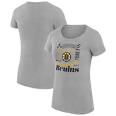 Boston Bruins G-III 4Her by Carl Banks Women's Super-Slim Fit Lightweight Collage Team Graphic T-Shirt - Heather Gray | NHL near me