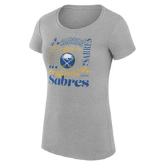 Buffalo Sabres G-III 4Her by Carl Banks Women's Super-Slim Fit Lightweight Collage Team Graphic T-Shirt - Heather Gray | NHL Clearance