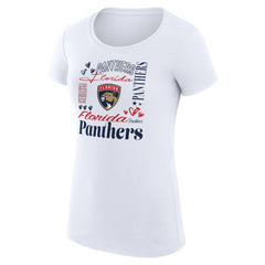 Florida Panthers G-III 4Her by Carl Banks Women's Super-Slim Fit Lightweight Collage Team Graphic T-Shirt - White | NHL Clearance