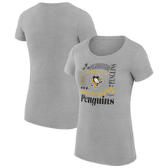 Pittsburgh Penguins G-III 4Her by Carl Banks Women's Super-Slim Fit Lightweight Collage Team Graphic T-Shirt - Heather Gray | NHL discount