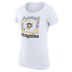 Pittsburgh Penguins G-III 4Her by Carl Banks Women's Super-Slim Fit Lightweight Collage Team Graphic T-Shirt - White | NHL discount