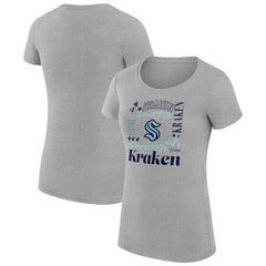 Seattle Kraken G-III 4Her by Carl Banks Women's Super-Slim Fit Lightweight Collage Team Graphic T-Shirt - Heather Gray | NHL Lifestyle