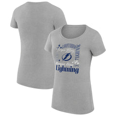 Tampa Bay Lightning G-III 4Her by Carl Banks Women's Super-Slim Fit Lightweight Collage Team Graphic T-Shirt - Heather Gray | NHL online