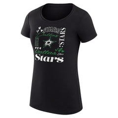 Dallas Stars G-III 4Her by Carl Banks Women's Super-Slim Fit Lightweight Collage Team Graphic T-Shirt - Black | NHL on sale