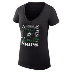 Dallas Stars G-III 4Her by Carl Banks Women's Super-Slim Fit Lightweight Collage Team Graphic T-Shirt - Black | NHL Lifestyle