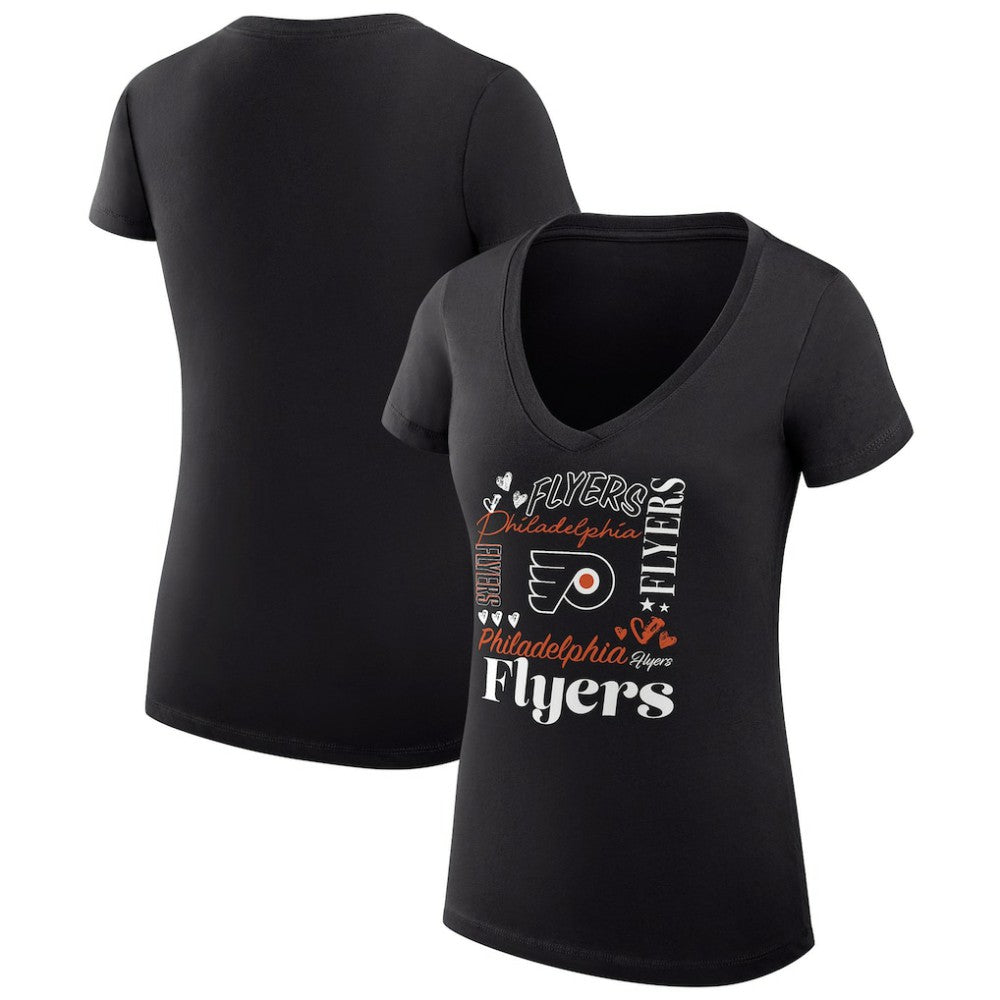 Philadelphia Flyers G-III 4Her by Carl Banks Women's Super-Slim Fit Lightweight Collage Team Graphic T-Shirt - Black | NHL near me