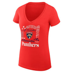 Florida Panthers G-III 4Her by Carl Banks Women's Super-Slim Fit Lightweight Collage Team Graphic T-Shirt - Red | NHL on sale