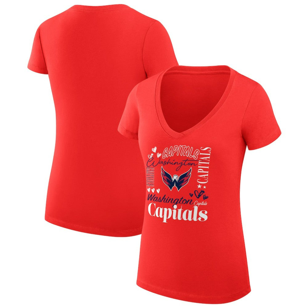 Washington Capitals G-III 4Her by Carl Banks Women's Super-Slim Fit Lightweight Collage Team Graphic T-Shirt - Red | NHL near me