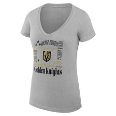 Vegas Golden Knights G-III 4Her by Carl Banks Women's Super-Slim Fit Lightweight Collage Team Graphic T-Shirt - Heather Gray | NHL Clearance
