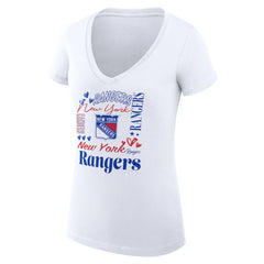 New York Rangers G-III 4Her by Carl Banks Women's Super-Slim Fit Lightweight Collage Team Graphic T-Shirt - White | NHL sale