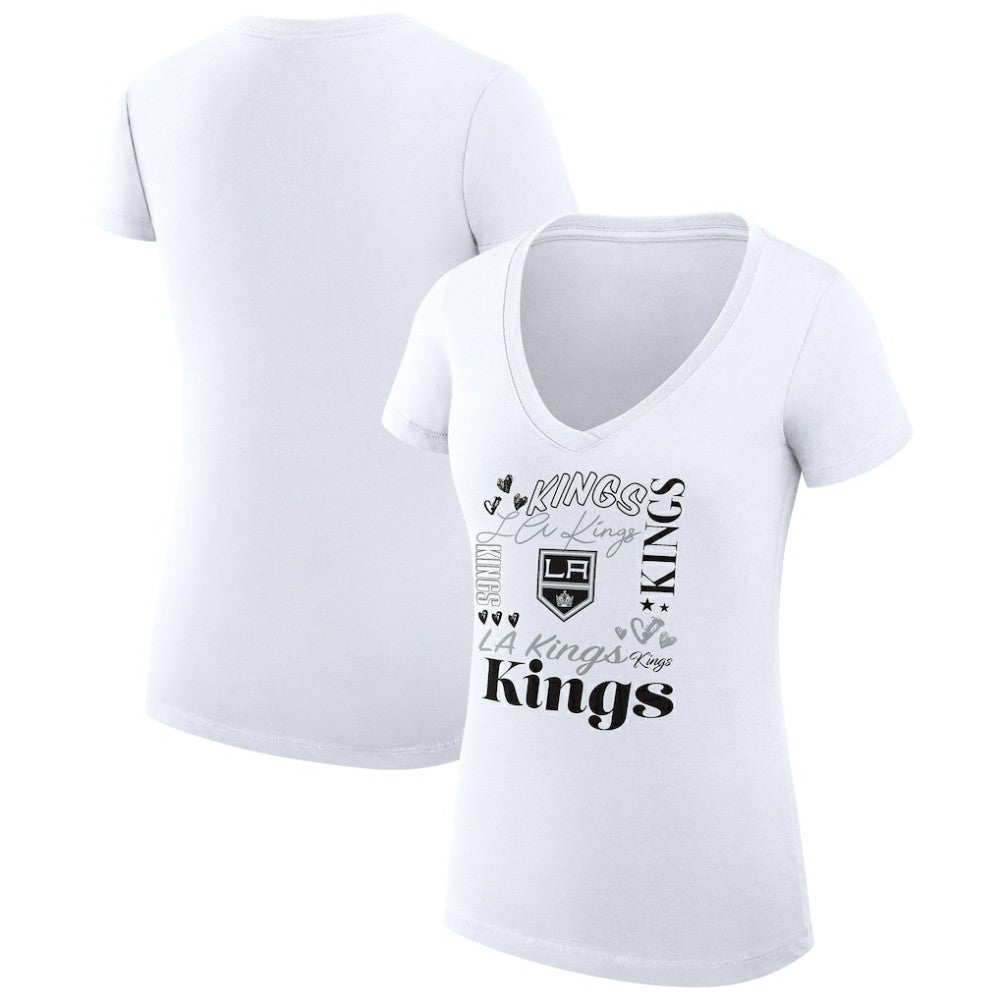 Los Angeles Kings G-III 4Her by Carl Banks Women's Super-Slim Fit Lightweight Collage Team Graphic T-Shirt - White | NHL on sale