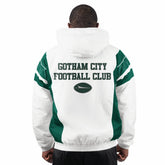 New York Jets Starter Gotham City Half-Zip Hoodie Jacket - White - NFL