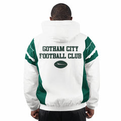 New York Jets Starter Gotham City Half-Zip Hoodie Jacket - White - NFL