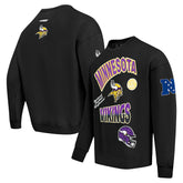 Minnesota Vikings Pro Standard Turn It Up Drop Shoulder Pullover Sweatshirt - Black - NFL