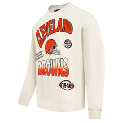 Cleveland Browns Pro Standard Turn It Up Pullover Sweatshirt - Cream - NFL