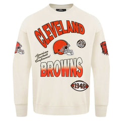 Cleveland Browns Pro Standard Turn It Up Pullover Sweatshirt - Cream - NFL