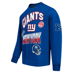 New York Giants Pro Standard Turn It Up Drop Shoulder Pullover Sweatshirt - Royal - NFL