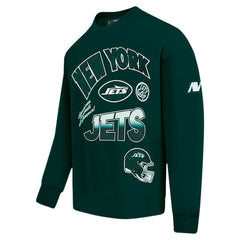 New York Jets Pro Standard Turn It Up Drop Shoulder Pullover Sweatshirt - Green - NFL