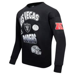 Las Vegas Raiders Pro Standard Turn It Up Drop Shoulder Pullover Sweatshirt - Black - NFL