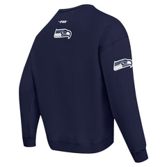Seattle Seahawks Pro Standard Turn It Up Drop Shoulder Pullover Sweatshirt - College Navy - NFL