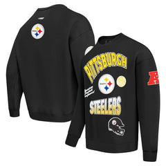 Pittsburgh Steelers Pro Standard Turn It Up Drop Shoulder Pullover Sweatshirt - Black - NFL