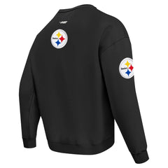 Pittsburgh Steelers Pro Standard Turn It Up Drop Shoulder Pullover Sweatshirt - Black - NFL