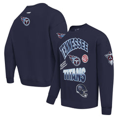 Tennessee Titans Pro Standard Turn It Up Drop Shoulder Pullover Sweatshirt - Navy - NFL