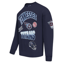 Tennessee Titans Pro Standard Turn It Up Drop Shoulder Pullover Sweatshirt - Navy - NFL