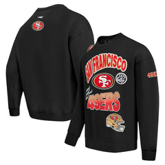 San Francisco 49ers Pro Standard Turn It Up Drop Shoulder Pullover Sweatshirt - Black - NFL