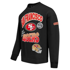 San Francisco 49ers Pro Standard Turn It Up Drop Shoulder Pullover Sweatshirt - Black - NFL