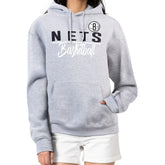 Brooklyn Nets G-III 4Her by Carl Banks Women's Graphics Fleece Pullover Hoodie Heather Gray