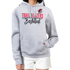 Portland Trail Blazers G-III 4Her by Carl Banks Women's Graphics Fleece Pullover Hoodie Heather Gray