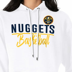 Denver Nuggets G-III 4Her by Carl Banks Women's Graphics Fleece Pullover Hoodie White