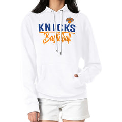 New York Knicks G-III 4Her by Carl Banks Women's Graphics Fleece Pullover Hoodie White