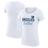 Memphis Grizzlies G-III 4Her by Carl Banks Women's Super-Slim Fit Lightweight Team Sport V-Neck T-Shirt White