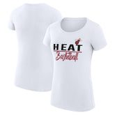 Miami Heat G-III 4Her by Carl Banks Women's Super-Slim Fit Lightweight Team Sport V-Neck T-Shirt White