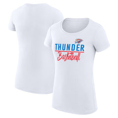 Oklahoma City Thunder G-III 4Her by Carl Banks Women's Super-Slim Fit Lightweight Team Sport V-Neck T-Shirt White