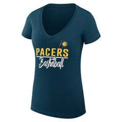 Indiana Pacers G-III 4Her by Carl Banks Women's Super-Slim Fit Lightweight Team Sport V-Neck T-Shirt Navy