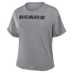 Chicago Bears Women's Swing Pass Tri-Blend Boxy T-Shirt - Heather Gray - Fanatics