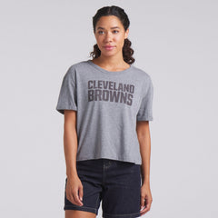 Cleveland Browns Women's Swing Pass Tri-Blend Boxy T-Shirt - Heather Gray - Fanatics